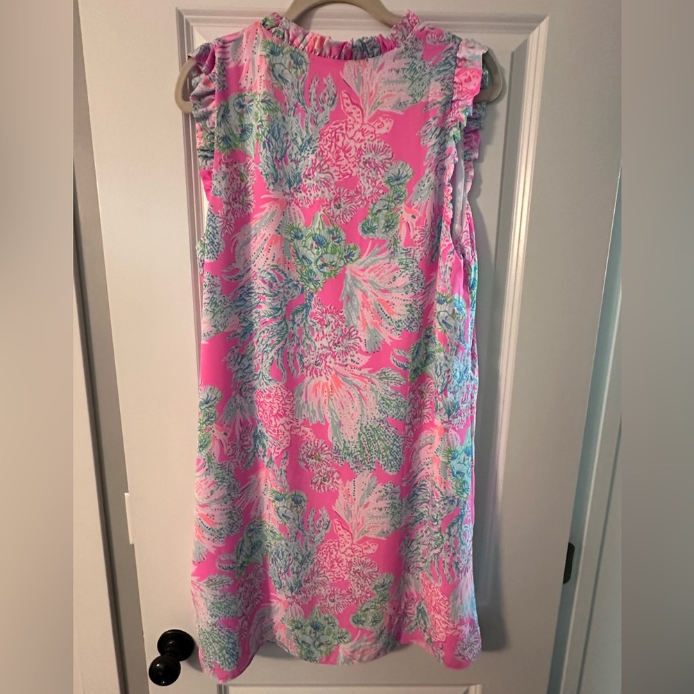 Lilly Pulitzer Pink and Blue Cally Soft Shift Dress
